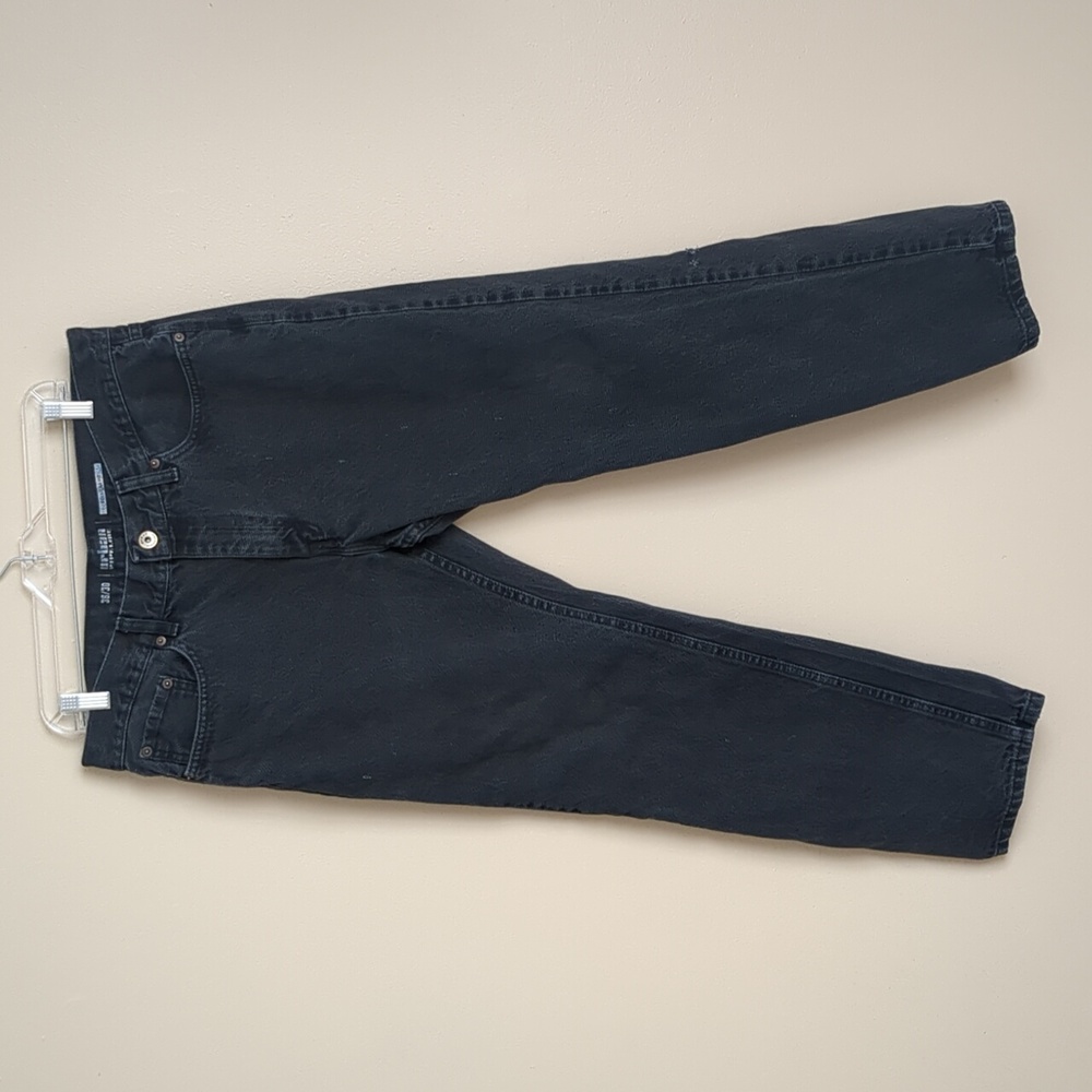 36x30 Urban Pipeline Regular Fit Black Denim Jeans Distressed Goth Casual